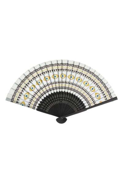 OEM Evantai din Bambus Negru cu Model Ochi 21 centimetri