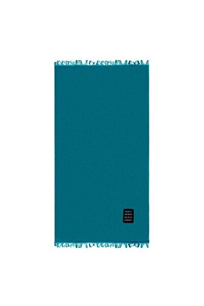 OEM Prosop din Bumbac Petrol cu Patch Don't Worry pentru Plaja 90x170cm