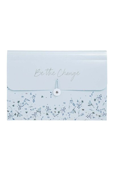 OEM Briefcase with 13 Elastic & Clasp Compartments Blue Floral 33.5x4x24cm