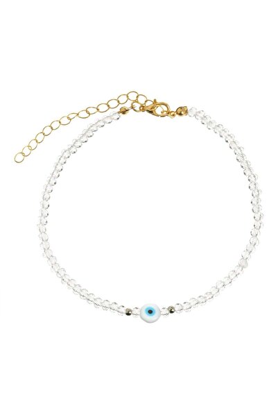 OEM Women's Blue Eye Transparent Beaded Anklet