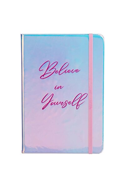 OEM Carnetel Notite A5 Argintiu Irizat "Believe in Yourself" cu Elastic - 100F