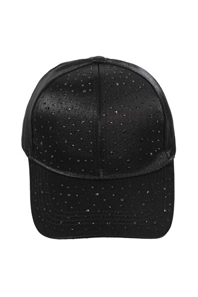 OEM Γυαλιστερό Μαύρο Αθλητικό Καπέλο με Στρας για Γυναίκες