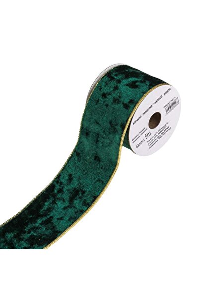 OEM Panglica Decorativa de Craciun de 2 Culori Verde Aurie 5 metri x 63mm