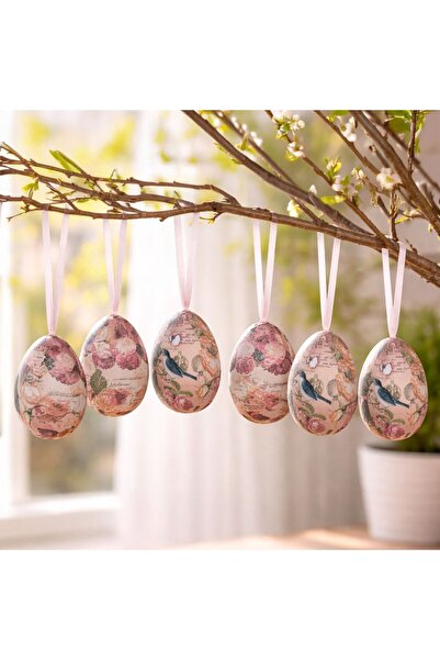OEM Διακοσμητικά Πασχαλινά Αυγά με Vintage Χάρτινες Εικόνες Λουλουδιών και Πο...