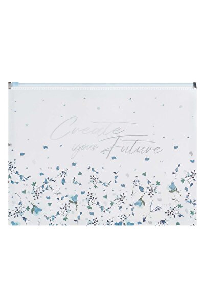 OEM Plastic Folder with Zipper Floral & Message 33x3x24cm