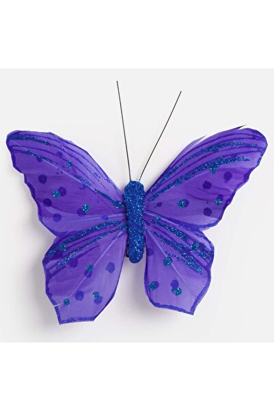 OEM Decoratiune de Perdea Fluture Mov 12 centimetri