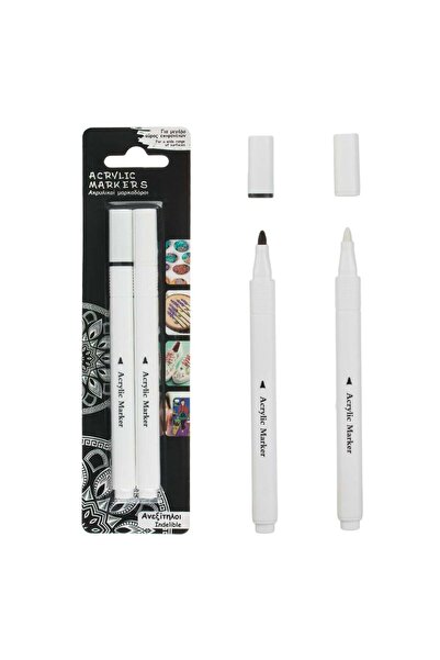 OEM Drawing Set Permanent Markers with Black & White Acrylic Paint - 2pcs
