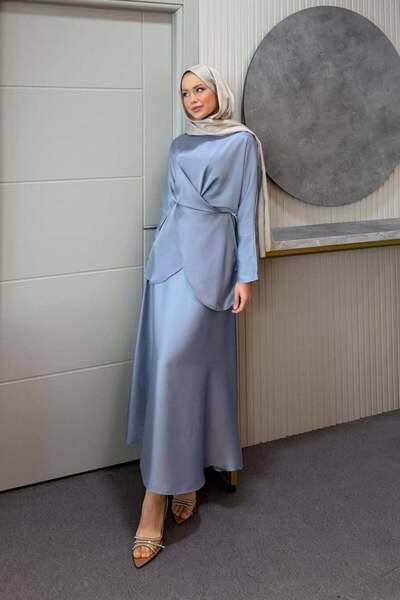 Hazamoda Σετ Σατέν Όλγα Γκρι