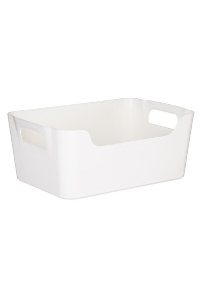 OEM White Plastic Storage Basket with Handles 3.6L