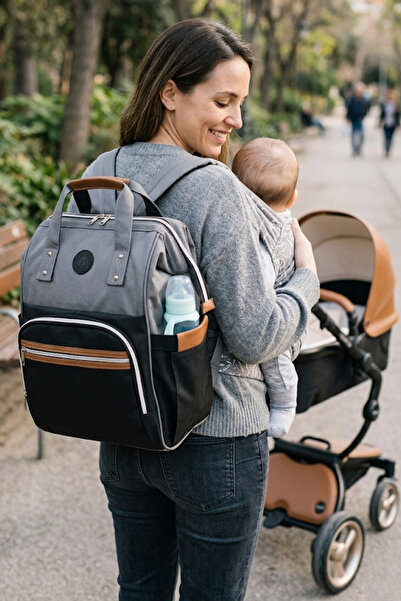 FOCUX -06 Mother Care Baby Bag Mother Bag Backpack Black