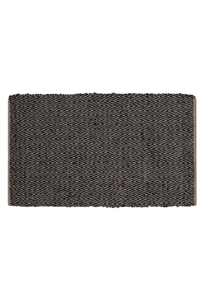 OEM Covoras Bej Negru din Piele Artificiala 140x90cm