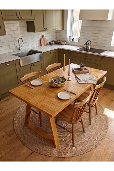 hgalpdesing Ahşap Meşe renk Balkon Bahçe Masası Çay Kahve Mutfak Yemek masası...