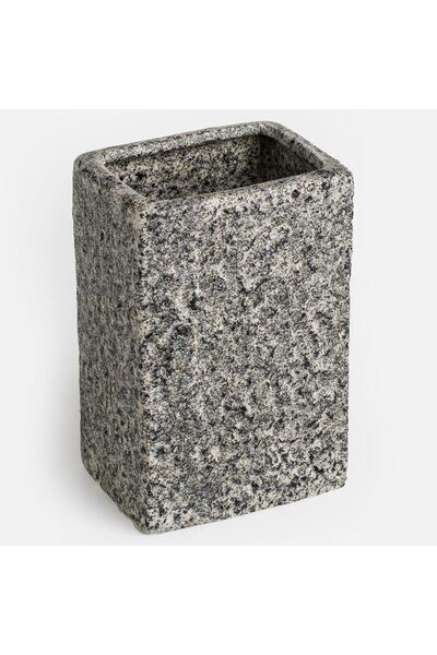 OEM Ceramic Toothbrush Holder with Stone Texture 7x5.5x11cm