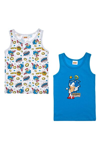 OEM Sonic White Cotton Tank Top Set for Kids - 2pcs 4-6 Years