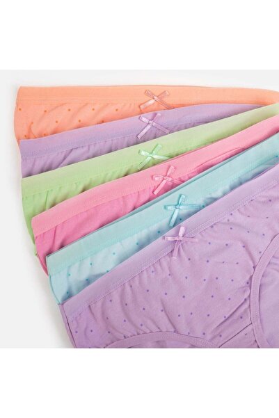 OEM Set of Colorful Panties with Bows for Children - 6 Pairs 8-10 Years