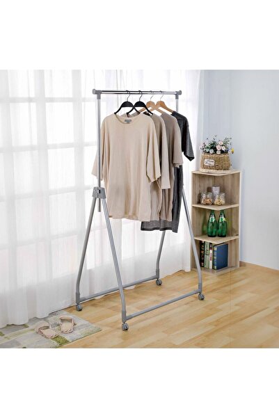 OEM Cuier Stender Metalic Pliabil cu Roti 87.5x47x167cm