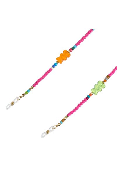 OEM Lant Ochelari Roz cu Pietre Colorate Ursuleti pentru Copii