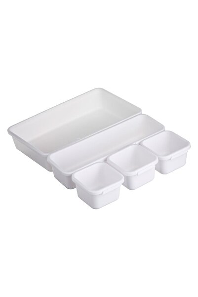 OEM White 5 Compartment Drawer Organizer 30x4.8x23cm