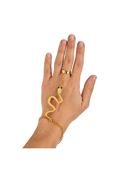 OEM Βραχιόλι - Δαχτυλίδι με σχέδιο φιδιού σε χρυσό χρώμα