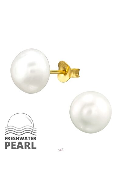 lunamerjewel 10mm - 925 Sterling Silver Ear Studs with Pearls