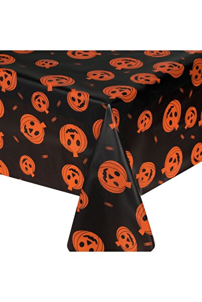 OEM Fata de Masa de Petrecere Neagra cu Dovleci Portocalii de Halloween 178x1...
