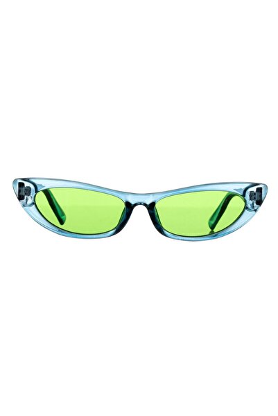 OEM Sunglasses with Transparent Blue Frame and Green Lenses for Women
