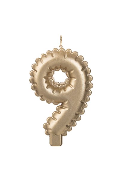 OEM Metallic Gold Birthday Candle No.9