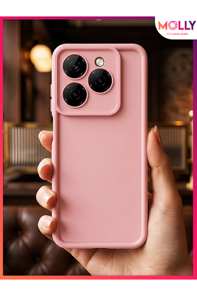 Molly Sand Pink Edges Thick Pan Silicone Case for Tecno Spark Go 2024