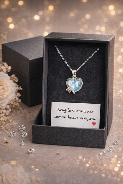 Selvica Blue Dream Heart Necklace Birthday Gift Gift for Girlfriend Gift for ...
