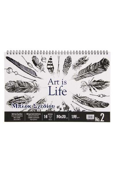 OEM Bloc de Desen Nr.2 cu Spirala Coperta Model Pene 30x20cm - 16F