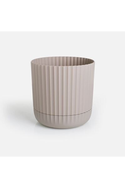 OEM Ghiveci Flori din Plastic cu Farfurie Integrata Bej Ø16,5x16,5 centimetri...