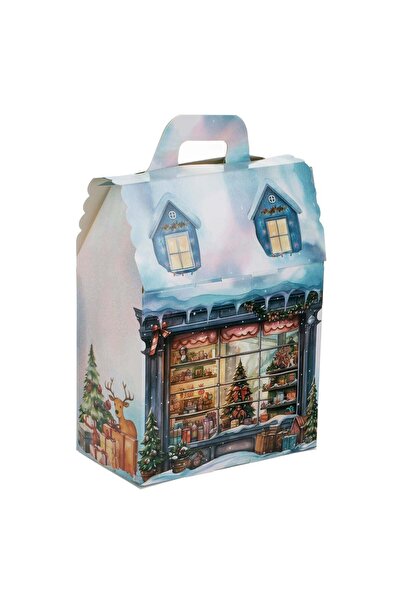 OEM Πτυσσόμενο Χριστουγεννιάτικο Κουτί Συσκευασίας με Λαβή & Γκλίτερ, Σχέδιο ...