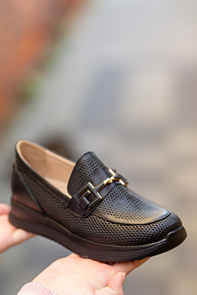 EREN SHOES BAG Talu Genuine Leather Buckle Flat Sole Women's Shoes