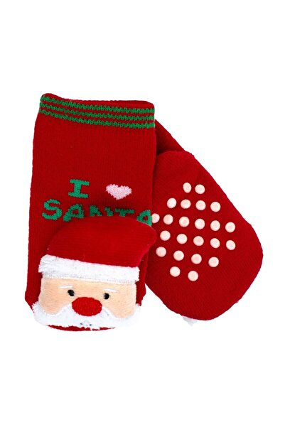 OEM Βρεφικές Κάλτσες με Κουδουνίστρα Άγιος Βασίλης - 1 Ζευγάρι 6-12 Μηνών