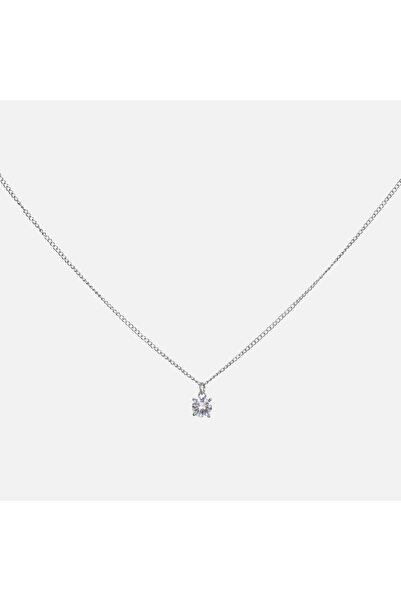 OEM Colier Dama Lant de Culoare Argintie cu Piatra Mare