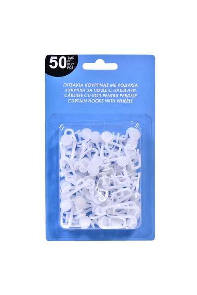 OEM Carlige cu Roti pentru Perdele din Plastic - 50buc