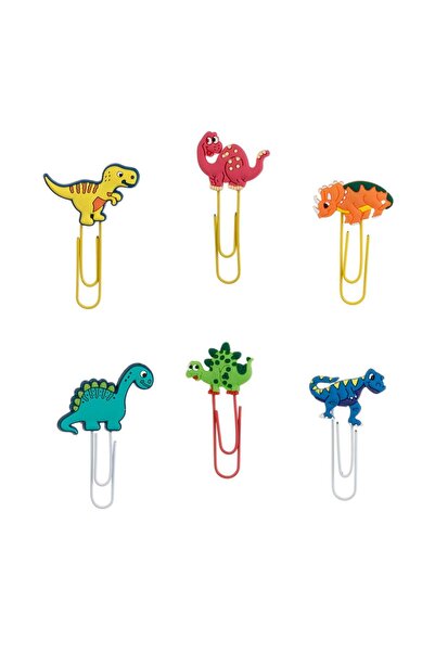 OEM Colorful Metal Hairpins with Dinosaur Topper for Kids 6.5 centimeters - 6pcs