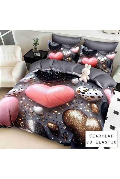 Patul Bed Linen 6 Pieces, Fine Cotton, Sulphur, Double Bed, 2 Persons, Fitted...