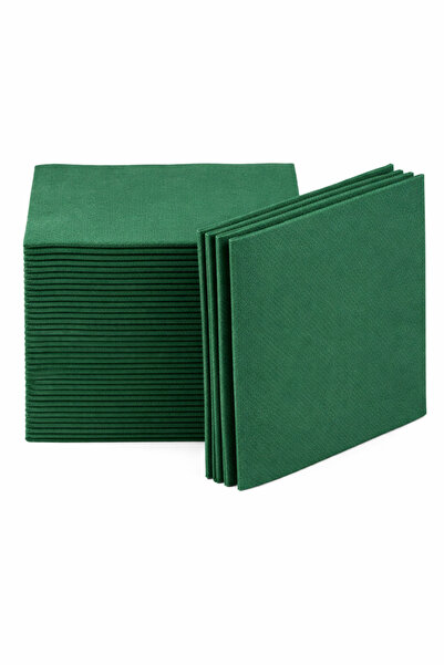 NapkinStore مناديل ورقية منسوجة باللون الأخضر 50 قطعة