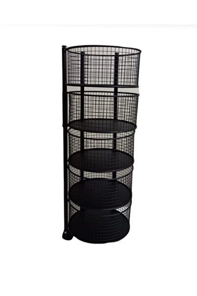 DRECCEX Tekerlekli 5 Katlı Metal Sebzelik Portatif Sebze Meyve Bakliyat Sepet...