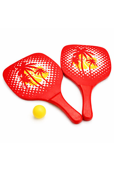 4basix مجموعة مضارب البادل بول للشاطئ - مضرب بادل بول أحمر مع كرة صغيرة وحقيب...