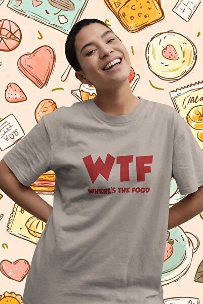 Ninkasiwear  Where's the Food Written Unisex Oversize 24/1 Cotton T-Shirt - S...