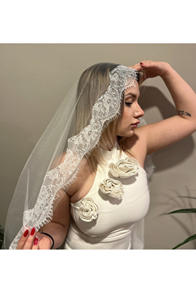 Merve 3 mt Fransız dantel duvak