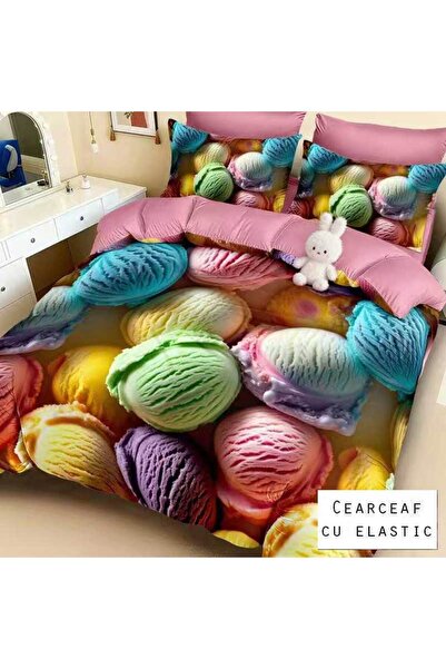 Patul Bed Linen 6 Pieces, Fine Cotton, Sulphur, Double Bed, 2 Persons, Fitted...