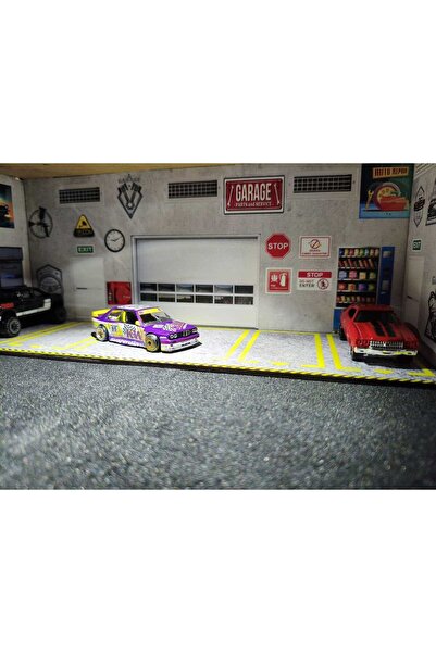 HOT WHEELS Uyumlu 1:64 Ölçek Işıklı Model Araç Garaj Diorama Seti - 3mm MDF -...