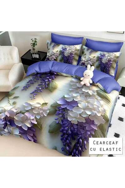 Patul Bed Linen 6 Pieces, Fine Cotton, Sulphur, Double Bed, 2 Persons, Fitted...