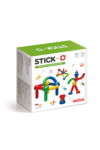 Clicstoys Joc cu magneti Stick-O, Set de baza cu 20 piese