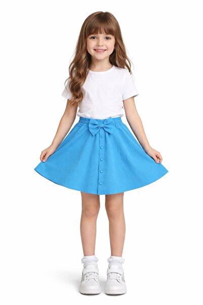 Nacar Kız Çocuk 23 Nisan 29 Ekim Modeli Badi &Düğmeli Double Etek 2'li Alt-Üs...