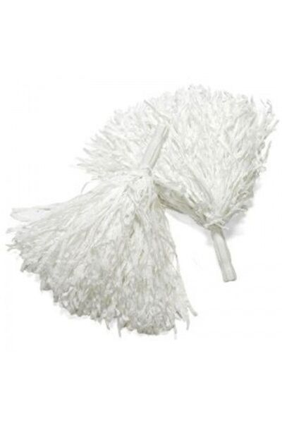 ForWhat 1Pair 2Pcs White Ceremonial Pompom Set for Office Home Office Event C...