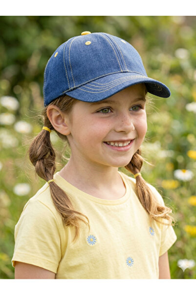 PIECE SIGNATURE 100% Cotton, for Children, Colorful Buttoned Denim Sun Hat (A...